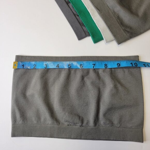 SAGE Green Crop Top Stretchy Ribbed Bandeau Tube Top - One Size- NEW - Picture 12 of 12
